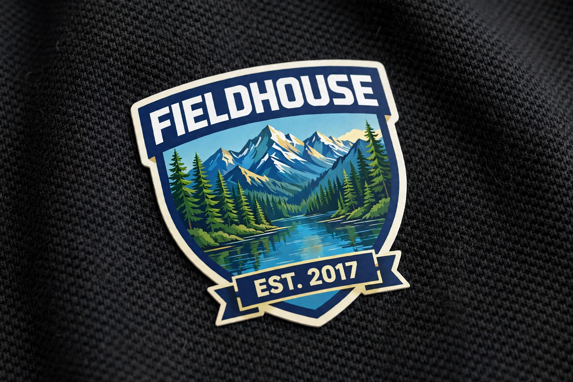 Close up of custom logo embroidery