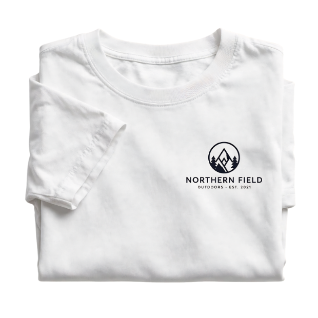 Black custom tee shirt with logo